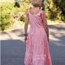 Comfy And Ready Tessa Tiered Tie Up Maxi Dress Size Medium In Pink Photo 4