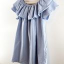 Tommy Hilfiger  Seersucker Off Shoulder Ruffle Mini Dress Blue 2X Photo 6