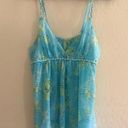 Oscar de la Renta  blue floral tank blouse sz L Photo 0