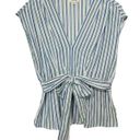 Max Studio Striped Linen Peplum Top Photo 0