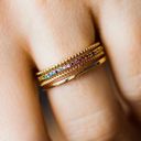 Anthropologie 18K Four Piece Stacking Rings, Thumb Midi Knuckle Bands Size 5.5 Photo 1