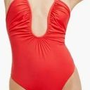 Good American New  Leilani Halter Neck One Piece Swimsuit in Bright Red Size S Photo 0