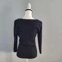 August Silk  Knits Silk Blend Beaded Collar Black Sweater M Photo 1