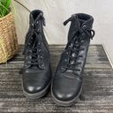 Dr. Scholls Dr. Scholl’s Black Lug Sole Tayler Lace Up Ankle Moto Motorcycle Boots 7 Photo 2