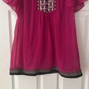 ECI  pink flowy patterned blouse size small Photo 2