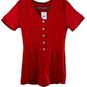 Nordstrom Fraiche By J  NWT Red Short Sleeve Button Up Lightweight Romper Size S Photo 0