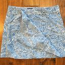 Patagonia  Button Out Boardie 100% Nylon Blue Island Mini Wrap Skirt Size 10 Photo 3