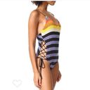 Mara Hoffman  rainbow crochet lace up swimsuit Photo 2