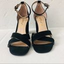 Unisa  Sandals Rexxa Black Suede Ankle Strap Block Heel Size 8.5M Photo 2