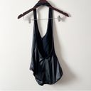 American Apparel  Deep V-neck Faux Leather Sleeveless Bodysuit Size XS Photo 7