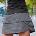 Athleta  Gray Black Swagger Skort Size Large Dark gray with black stripes Photo 1