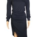 Young Fabulous and Broke YOUNG, FABULOUS & BROKE black open back,ruched,asymmetrical midi dress, M. NWT Photo 0