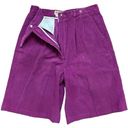 Bermuda Vintage 90s High Waisted Purple Corduroy Pleated  Shorts - Women's  - 10 Photo 2