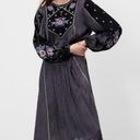 ZARA  EMBROIDERED MIDI Dress w/ Round Neck & Long Sleeves w/ Elastic Cuffs NEW Photo 5