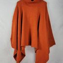 Lou & grey  Womens Poncho Sweater One Size Orange Turtleneck Wool Blend Armholes Photo 10