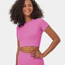 Halara  Pink Seamless Flow Raglan Short Crop Shirt Size Small Photo 0