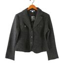 Katherine Barclay NWT  Gray Boiled Wool Blazer Cardigan Sweater L Photo 0