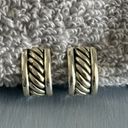 Fantastic Vintage Clip On Earrings Silver Tone Half Hoops Photo 4