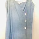 Topshop  Blue Jean Pin Stripe Fold Over Pearl Button Dress- Size 8 Photo 8