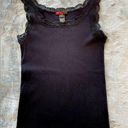 Forever 21 Vintage Cotton Tank with Lace Trim in Black Photo 0