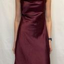 David's Bridal DB Studio Women's Midi Slip Cowl Dress 10 Merlot Burgundy Garnet Red Adjustable Photo 0