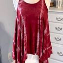 Maj Deep Red Tank Top Tie Dye Flowy Beach Coverup Womens Small Photo 0