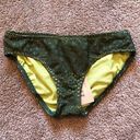 Anne cole NEW NWT  LOCKER Olive Lime Green Crochet Mesh Bikini Swim Bottom Small Photo 0