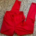 Butter Soft Red  High Waisted Workout Leggings Photo 3