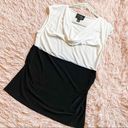 St. John  Essentials White Black Cowl Neck Sleeveless Blouse Photo 0