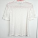 J.Crew  Top Pointelle Top with Puff Sleeves White Spring Blouse Business Casual Photo 2