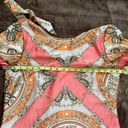 Julian Taylor Coral Orange Black and White Pattern Shirt Dress Size 10 Photo 9