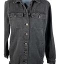 Altar'd State  Faded Black Trucker Jean Jacket Size Small Raw Hem Denim Grunge Photo 0