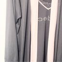 Bebe  Plus Size 2X Grey Pink Trim Rhinestone Belted Robe and Pajama Set Photo 1