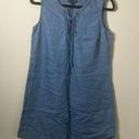 As You Wish As U Wish Blue Chambray Denim Lightweight Sleeveless Shift Dress Photo 0