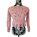 LA Hearts  Floral Button Up Crop Top Ruffles Everyday Spring Summer Photo 1