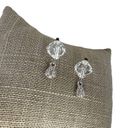 Swavorski Swarovski Rhinestone Earrings Silver Tone Pave and Clear Crystal Bead Dangle Photo 6