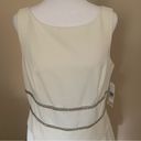 Carmen Marc Valvo  Ivory Cocktail Crepe Side Drape Dress Size 10 NWT Photo 9