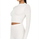 Naked Wardrobe NWT  White Long Sleeve Mock Neck Crop Top Photo 3