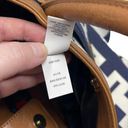 Tommy Hilfiger Navy Faux Leather Brown Trim Tote Handbag Crossbody Photo 14