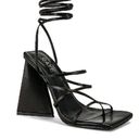 Raye Revolve -  Darryl Leather Wrap Trapezoidal Heels in Black Photo 0