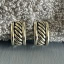 Fantastic Vintage Clip On Earrings Silver Tone Half Hoops Photo 3