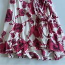 Free People  Floral Wrap Mini Dress Ruffle Cap Sleeve Tie Bow Viscose Flower EUC Photo 5