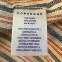 Popsugar  linen blend striped button down tie front shirt XXL NWT Photo 6