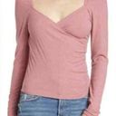 Abound  Womens Top Pink Long Sleeve‎ Faux Wrap size Large Photo 0