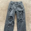 PacSun  high rise straight jeans. Cut outs. Color- black denim. Size- 22 Photo 0