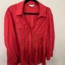 Coldwater Creek  red linen button down Photo 0