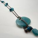 Coldwater Creek  Blue stone pendant dangle charm necklace Photo 3