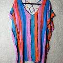 Beach Club Palisades  Cover Up Women OS One Size Multicolor Flowy Sheer Tassels Photo 0