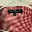 Velvet Heart  Button Down Shirt Red White Gingham Photo 11