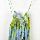 ZARA Pleated Watercolor Maxi Dress S Photo 3